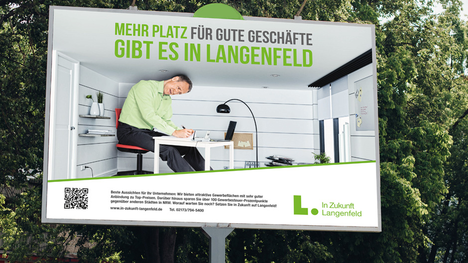 Kampagne Stadt Langenfeld Plakat Mehr Platz für gute Geschäfte